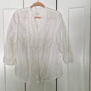 Charter Club Luxury White Button-Up Blouse
